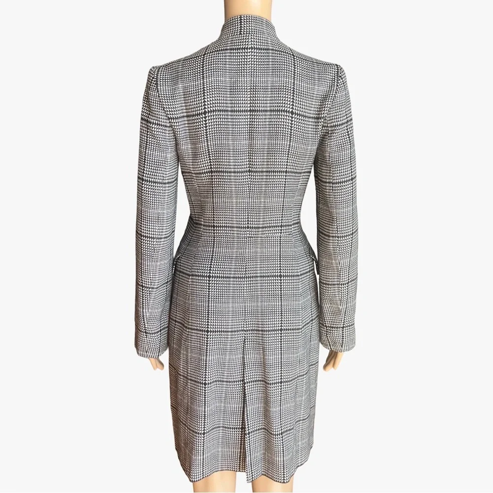 ZARA Made in Spain Wool-Blend Houndstooth Coat | Tailored Fit | Size S - Picture 3 of 10
